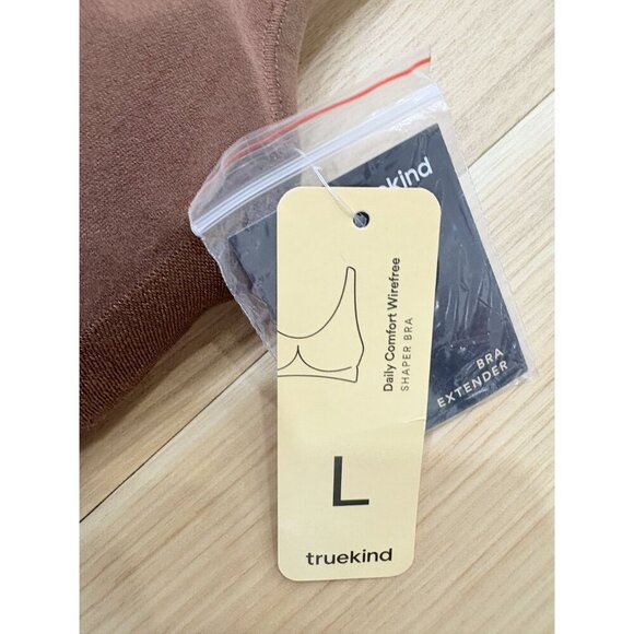 Truekind Daily Comfort Wireless Shaper Bra Brown W/ Bra Extender Size L NWT - Picture 4 of 6